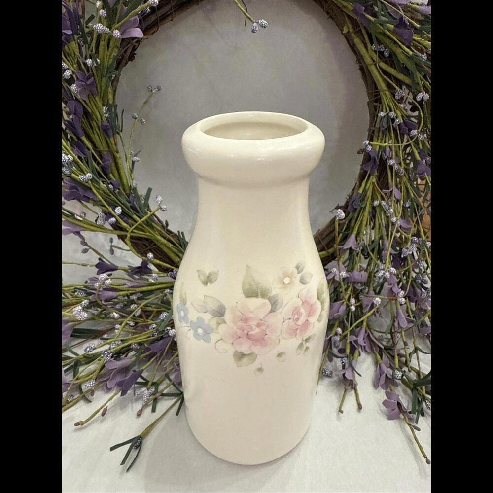VTG Pfaltzgraff Tea Rose Milk Jug Jar Vase Stoneware Cottagecore Farm Sh… - Picture 3 of 6